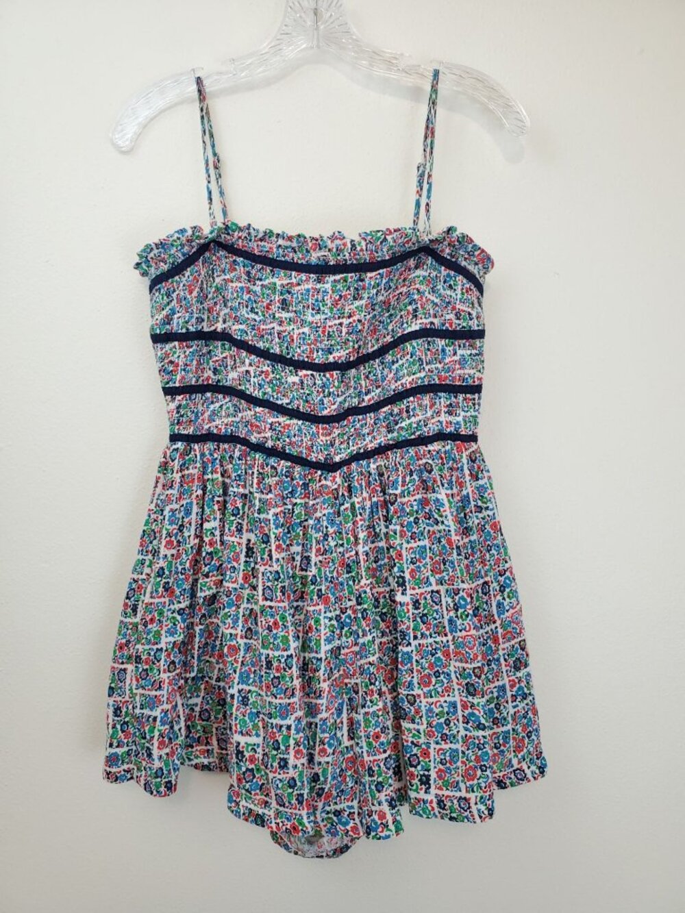 Free People Bali Checked Out Printed romper in Gardenia Combo